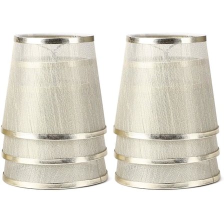 Kristallkrona Mini Lampskärm 5,5 Tum Klockklämma Champagne Organza Set om 6 Guld