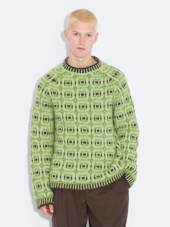 Holzweiler - Norwegian Wool Crew - Green Mix - Mens - Medium