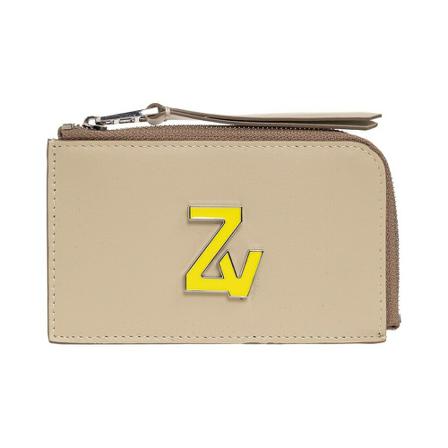 Zadig & Voltaire Card case with logo , Beige , Dames , Maat: ONE Size Portefeuilles