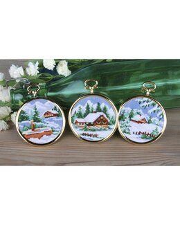 Broderikit Billeder Vinterlandskab 3-pak - Vervaco