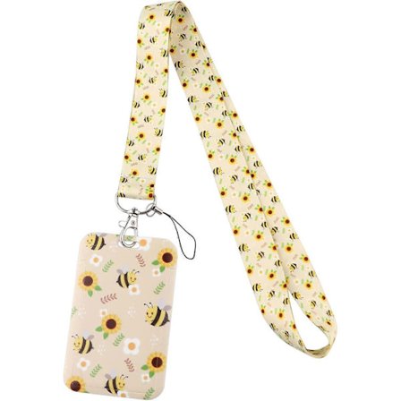 Söpö avainnauha korttikotelolla ID-avaimille, Bi-avainnauha kaulanauhalla ja kovalla muovikotelolla