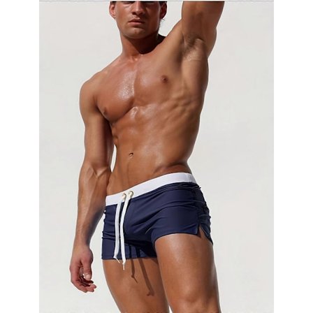 Nya modeller Herr Stilfulla Badshorts - Snabbtorkande Shorts med Dragsko och Sexig Kalsongskärning - Iögonfallande Tryck för Sommarens Strandäventyr