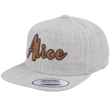 Kiddo Cap - Grau snapback Cap - Kids Alice Engraved Patch Heather Grey Snapback @ Hatstore