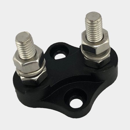 Listwa zaciskowa Connex, 2 x M6, czarna (minus) - Jachtowa