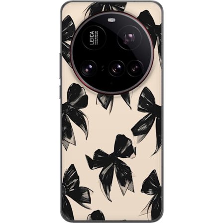 Kompatibelt Mobilskal till Xiaomi Xiaomi 15 Ultra Svarta rosetter på beige bakgrund med stilren design, mjuk kontrast och elegant tidlös känsla