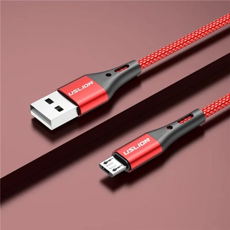 USLION 3M Micro USB-kabel Snabbladdning För Xiaomi Android Mobiltelefon Datakabel för Samsung Micro USB-laddare Kablar Lila
