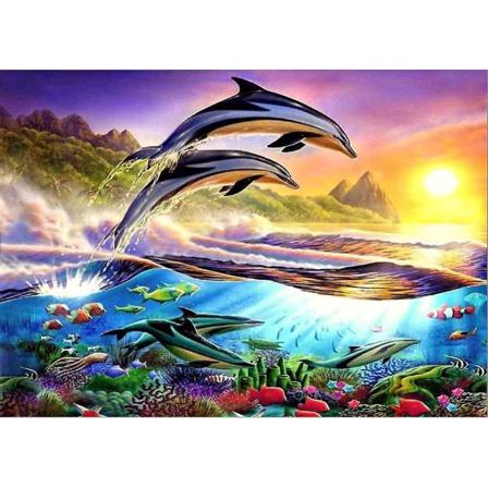5d Diamond Painting Två Delfiner 30*40cm