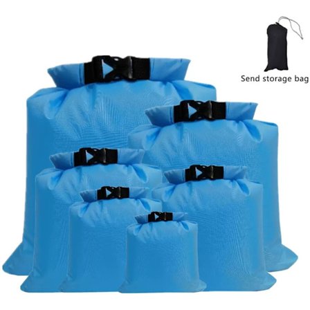 Vanntett tørrposepakke med 6 tørrposer og vanntett pose Tørrpose Kano-poser Tørrpose Vanntette poser Vanntett rulletopp-pakkeveske for svømming strand
