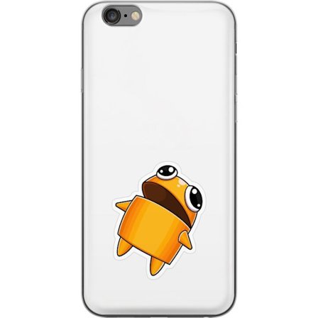 Kompatibelt Mobildeksel til Apple Apple iPhone 6s Plus Orange tegnet figur med store øyne og dynamisk posisjon i leken stil