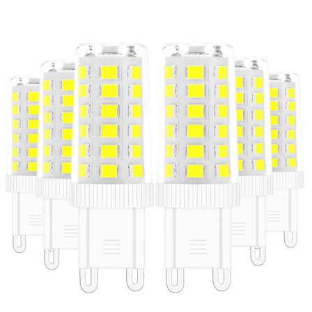 G9 LED-pærer, 5W tilsvarende 40W halogenlampe Hvit 6000K Flimmerfri Energibesparende Ikke-dimbar