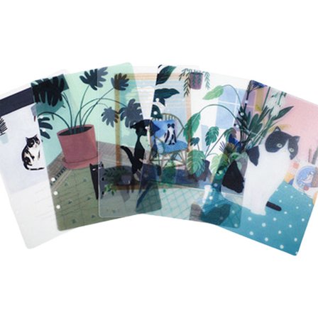 5 stk Løsblads sidedelere A5/A6 6-rings permdeler 6-hulls indeksdeler