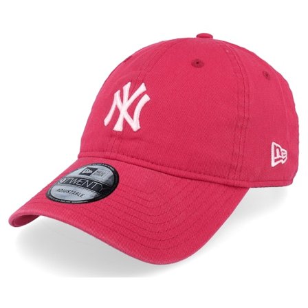 New Era - MLB Rot unconstructed Cap - New York Yankees Midi League Essential 9TWENTY Scarlet/Pink Dad Cap / Unconstructed @ Hatstore