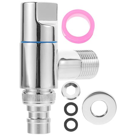 Tvättkran vinkelventil kallt vatten kran tvättmaskin kran tillbehör (9.00X6.50X2.50CM, silver)