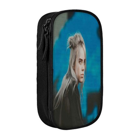 q40 Billie Eilish -penaali kosmeettisille siveltimille - Oxford-kangasta pehmustetulla sisustalla suojaamaan herkkiä työkaluja e40[D]