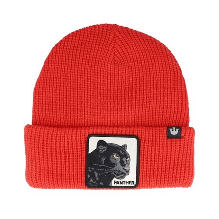 Goorin Bros. - Rouge cuff Bonnet - Panther Vision Classic Knits Square Patch Red Cuff @ Hatstore