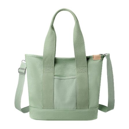 Slitestærk lerretsveske med glidelås for kvinner, crossbody-veske med flere lommer