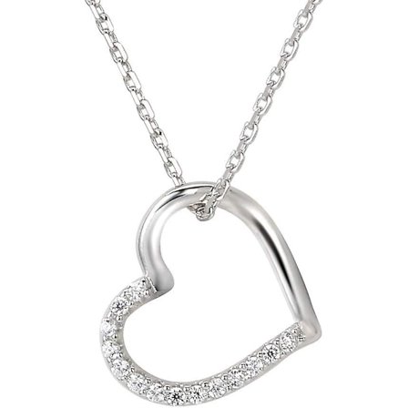 Halsband Hjärta Hänge Halsband Med Lmell 925 Sterling Silver Cubic Zirconia Present