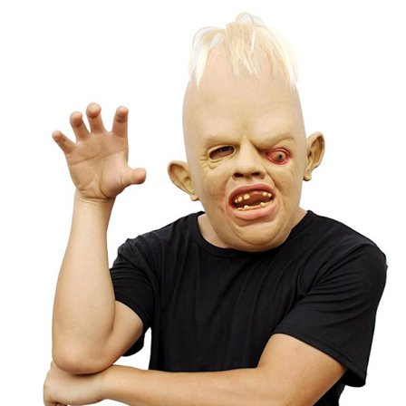 1 stk - Halloween-maske Masquerade-dekorasjon Latex-maske Skråøyd monstermaske Cosplay Halloween-festmaske Festkostyme Latex Menneskehodemaske