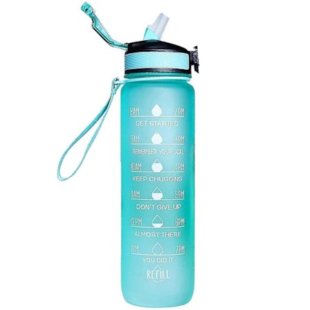 1000 ml gratis motiverande sportkanna med tidsmarkör Fitness Gradient färgmugg Frostad vattenflaska utomhus Style 11