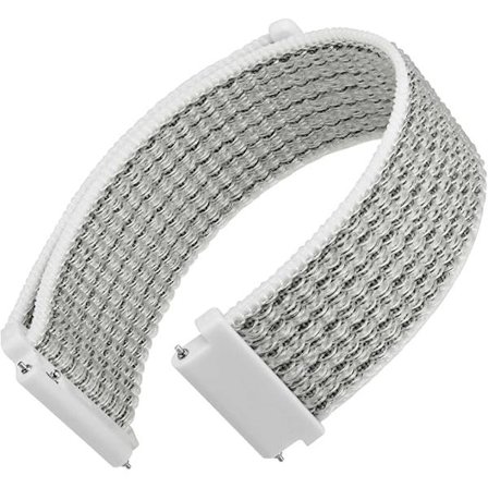 Hvit/Grå 20mm Justerbare Nylon Klokkereimer, Hurtigutløsning, Erstatningsreim for Menn og Kvinner, Båndbredde