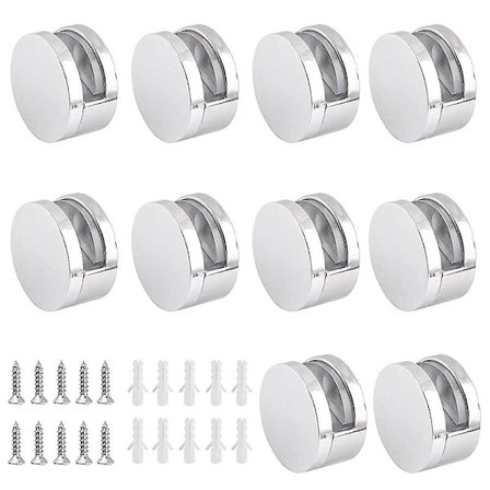 10 stk. Zink Legering Glas Klips Spejl Klips Holder til 4-6mm Glas Klemme