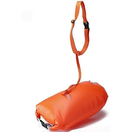 Voksen svømmebøje med høj synlighed til åbent vand, oppustelig sikkerhedsredningskrans til svømning, triatlon, snorklere