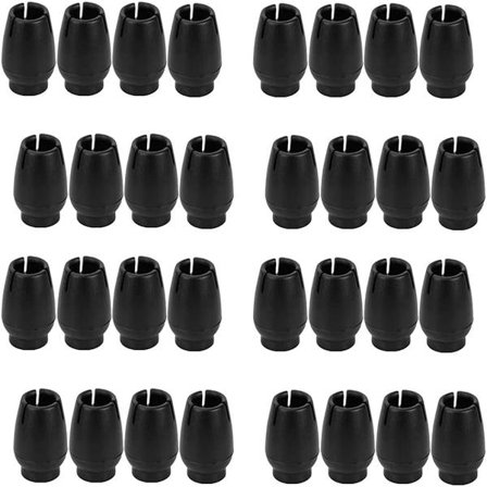 32 Stykker Møbel Stolbensbeskyttere Stolbensbeskyttere Gummi Stolbensbeskyttere Runde Benbeskyttere, 12-17MM (Svart)