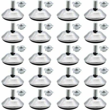20 stk møbelføtter M8 x 30 mm Nivelleringsfot Møbelføtter Justeringsskrue Nivelleringsgulvbeskytter for Møbelben Stol Bord med M8 Cla