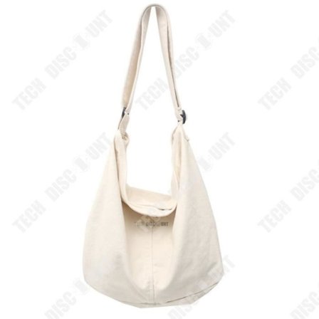 Skuldertaske - TD - Stor kapacitet - Lærred - Hvid - Unisex