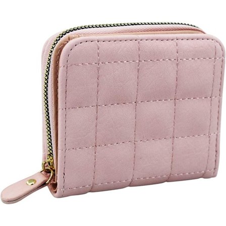 Damplånbok, PU-läderplånbok med flera kortfack och fack, damer blixtlås kreditkortshållare