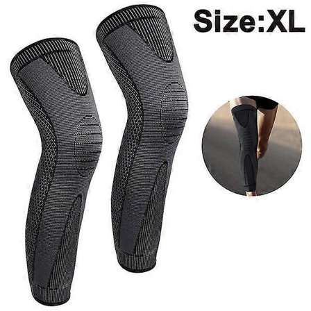 Bran 1 par Kompressionsknäskydd för hela benet för kvinnor och män, långa ben- och vadskydd