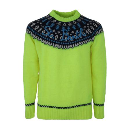 MC2 Saint Barth, Round-neck Knitwear Zielony, Mężczyzna, Rozmiar: S