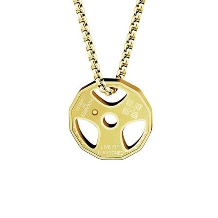Hantelkedja Par Halsband Fitness Gym Halsband Sport Smycken För Män Pojkar Gold-color