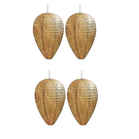 4-pakning mini størrelse papirvepsebol-lokkedue hengende falskt vepsebol for veps, stikkveps og gule jakker [DB]