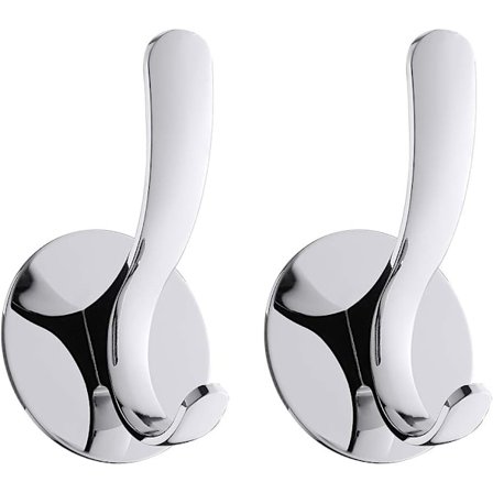 2 STK - Håndklekroker i rustfritt stål uten boring, bad, kjøkken, polert overflate