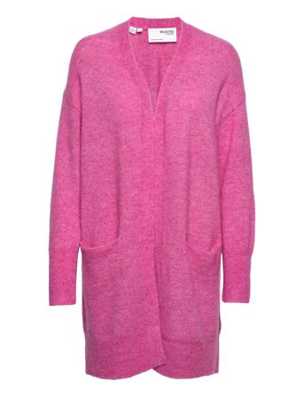 Slflulu New Ls Knit Long Cardigan B Strikkegenser Cardigan Rosa Selected Femme