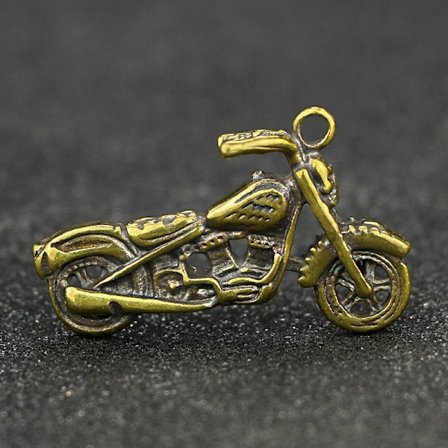 Koppar Harley Skull Motorcykelhänge Kreativ Personlighet Mäns Retro Ren Koppar Motorcykel Nyckelring Tillbehör, Fars Dag Present