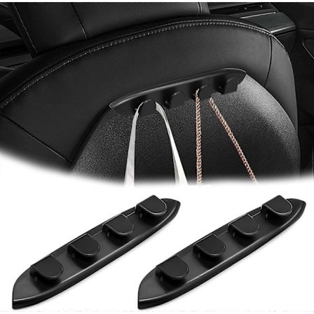 2 kpl Auton niskatuen koukku Yhteensopiva Tesla Model 3 Model Y 2017-2023 kanssa, Auton istuimen koukut Istuimen selkäkoukut Tesla-tarvikkeille, Musta