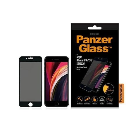 PanzerGlass E2E Super+ suojalasi iPhone 6/6s/7/8/SE 2020/SE 2022 mustalla kehyksellä