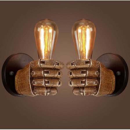 Antiikki Nyrkki Seinälamppu Seinävalaisin Vintage Teollinen Seinälamppu E27 Edison-Lamppupohjalta, Ilman Lamppua