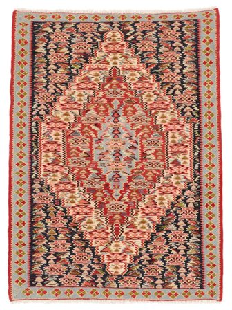 Kilim Senneh Fine Rug 78X107 Brown/Red Wool, Persia