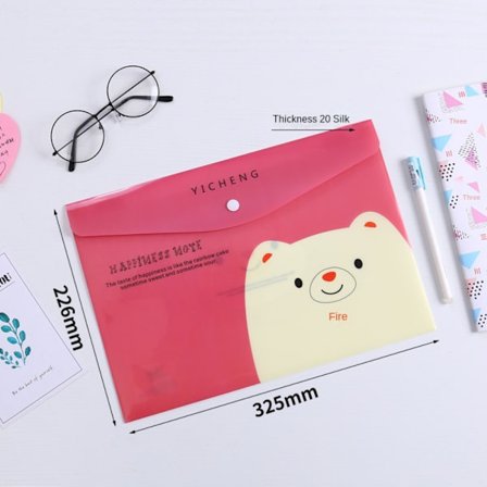 3st A4 filväska Tecknad a4-mapp ROSA TECKNADE Tecknad film