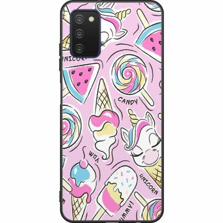Samsung Galaxy A03s Svart Skal Unicorn Candy