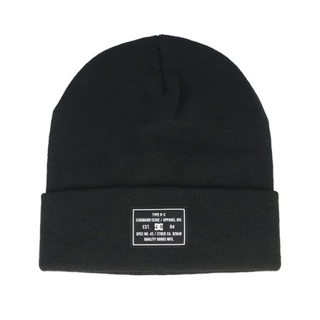 DC - Svart cuff Lue - Kids Label Beanie Black Cuff @ Hatstore