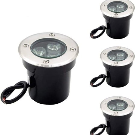LED indbyggede spotlights til udendørs brug, 4 stk., 3 W, IP67, LED indbyggede spotlights