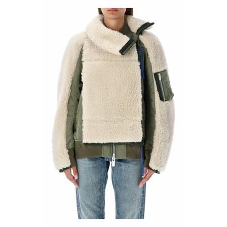 Sacai, Jacket 2206280Nfs Wit, Dames, Maat:L