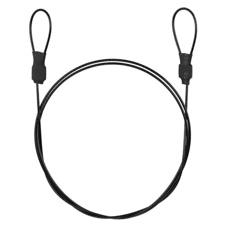 Sikkerhetsvaier Tau Utendørs Reise Transport med Dobbel Løkkeende, Svart Belagt