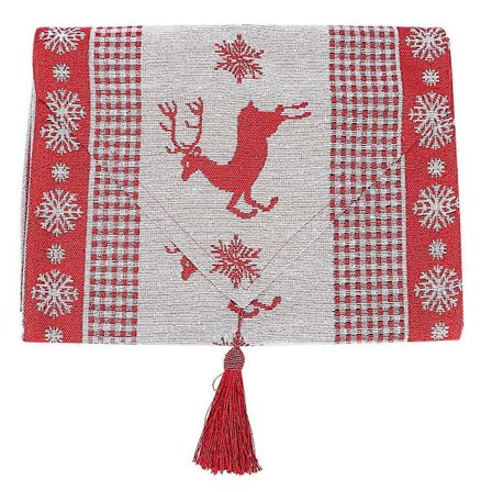 2025 Jul Älg Tryck Jul Festival Bordsduk Löpare Hushålls Skrivbord Duk Bordsöverdrag Matta Dekor