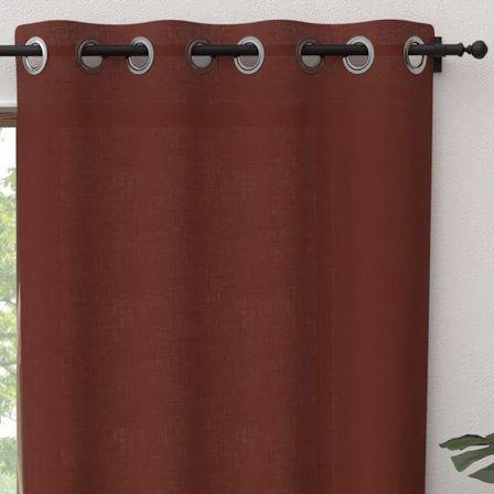 Öljegardin i ren bomull 135x300 cm PANAMA tegel, av Soleil d'Ocre