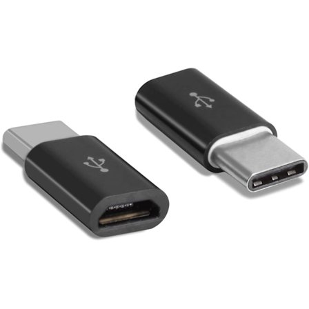 Svart 6-pack Micro USB till USB - C Konvertera Huvudtyp Android Konverter